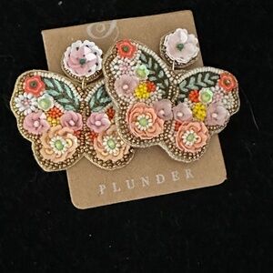 NEW PLUNDER Beaded Butterfly Earrings